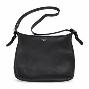 Coach Medium Shoulder Bag Legacy Penny Hobo 19889 Silver Hardware Black Leather